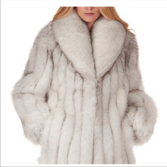 Saga Furs Jackets & Blazers - SAGA Creamy White (blue) Fox Fur Coat.   Size Medium